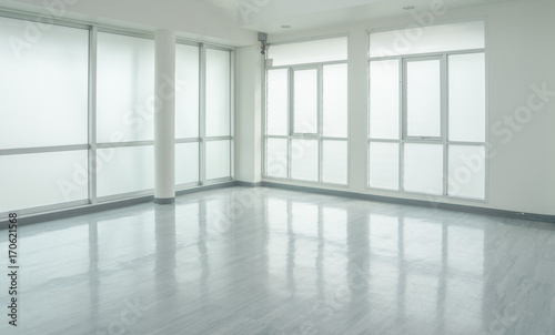 empty white room with windows for background