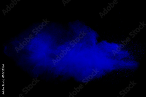 Colored powder splash cloud isolated on black background