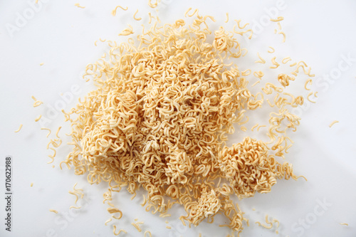 Instant crack noodles isolated in white background