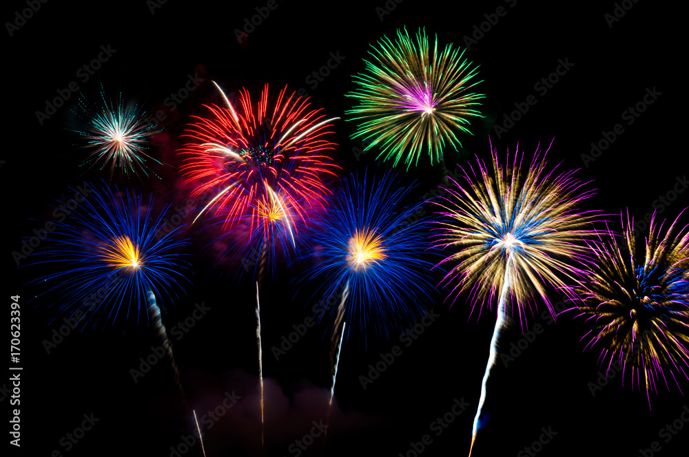 Fireworks, Fireworks light up the sky,New Year celebration fireworks Fireworks, Fireworks light up the sky,New Year celebration fireworks