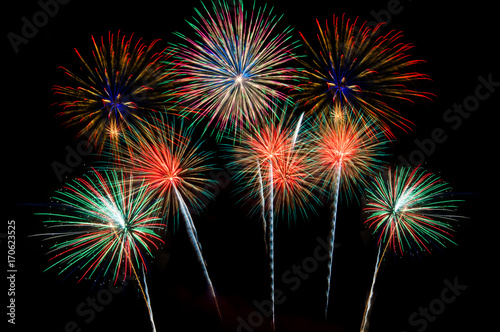 Fireworks  Fireworks light up the sky New Year celebration fireworks