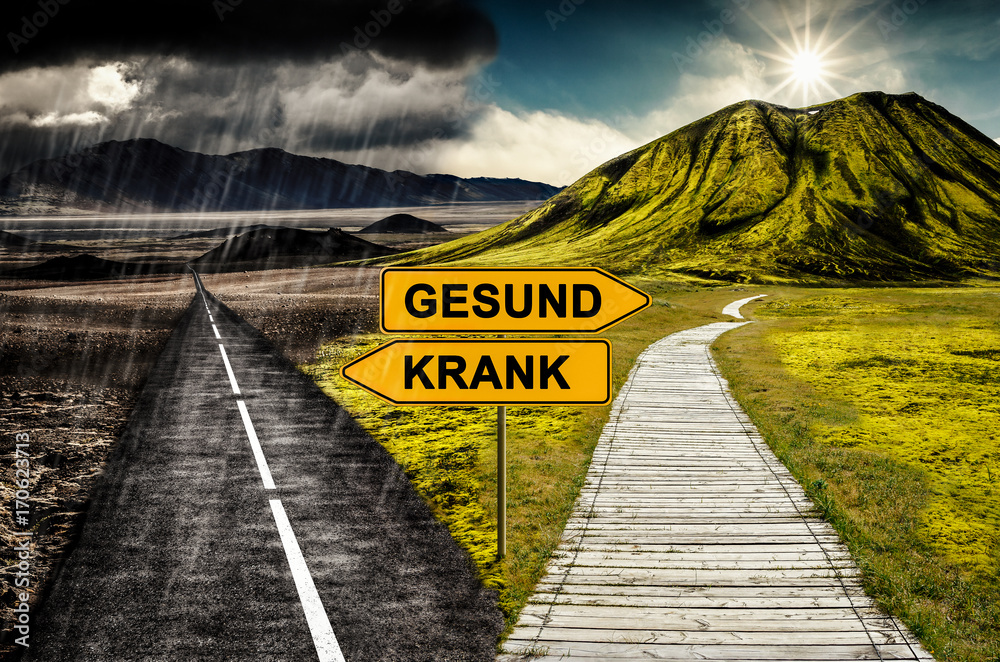 Freitag Krank Wochenende Gesund Montag Krank GESUND vs. KRANK Stock-Foto | Adobe Stock