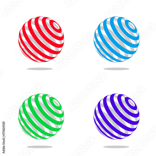 3d band sphere logo design element. Modern technology vector illustration.