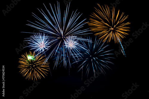Fireworks, Fireworks light up the sky,New Year celebration fireworks © Athipat