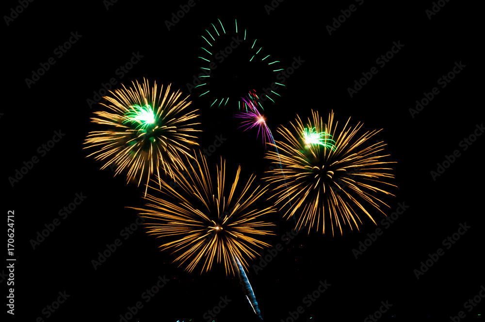 Fireworks, Fireworks light up the sky,New Year celebration fireworks Fireworks, Fireworks light up the sky,New Year celebration fireworks