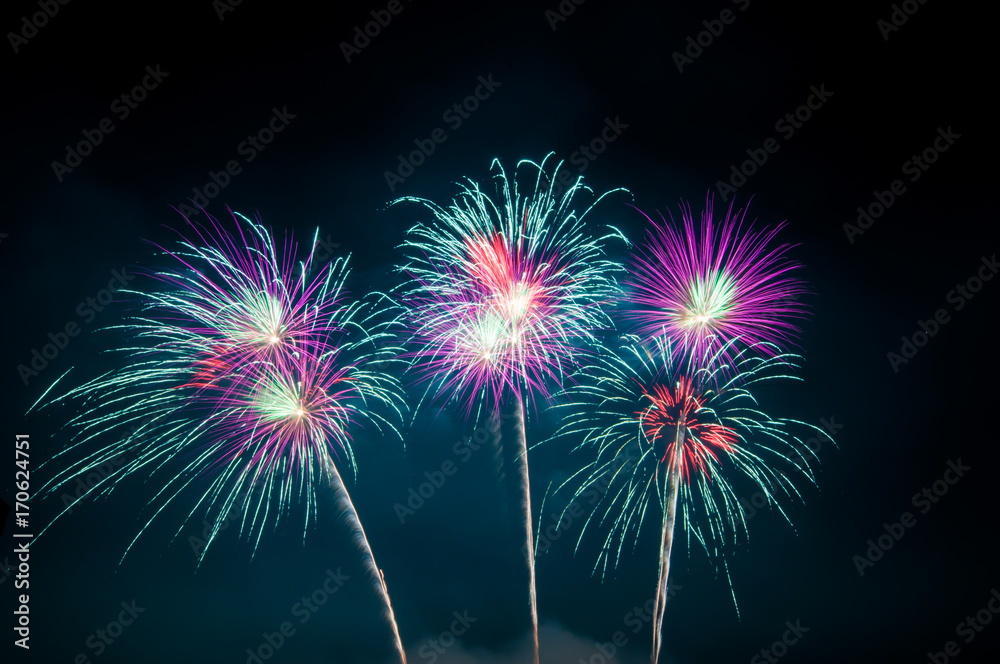 Fireworks, Fireworks light up the sky,New Year celebration fireworks Fireworks, Fireworks light up the sky,New Year celebration fireworks