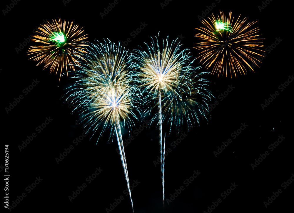 Fireworks, Fireworks light up the sky,New Year celebration fireworks Fireworks, Fireworks light up the sky,New Year celebration fireworks