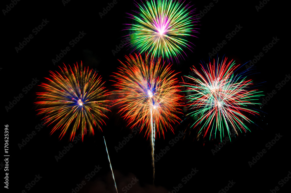 Fireworks, Fireworks light up the sky,New Year celebration fireworks