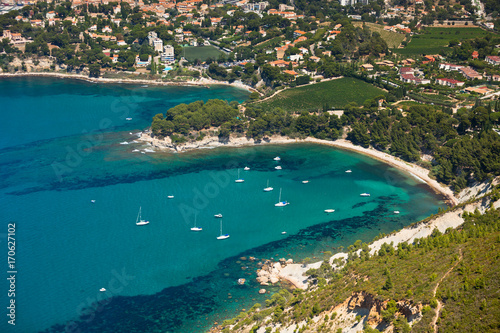 Top view of the Cassis coastline