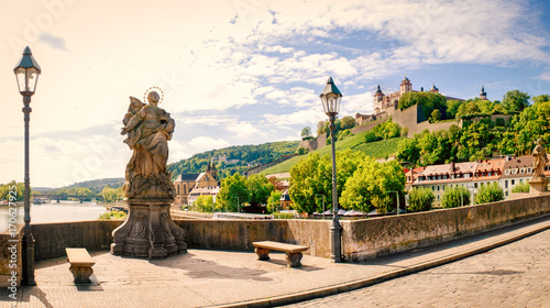 würzburg in late summer with sculpture photo