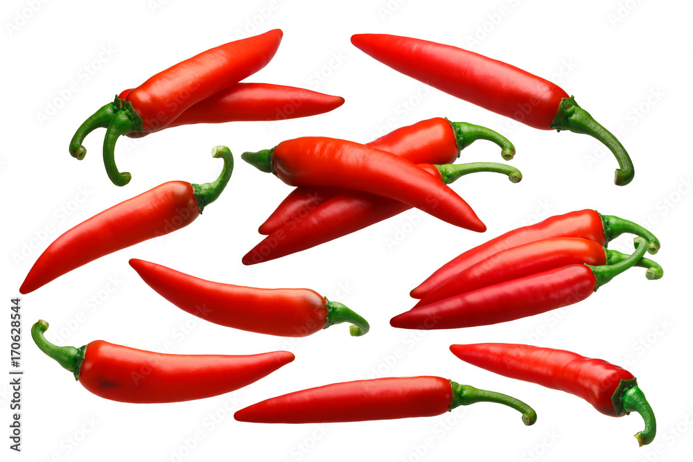 Paprika chile peppers, whole pods, paths