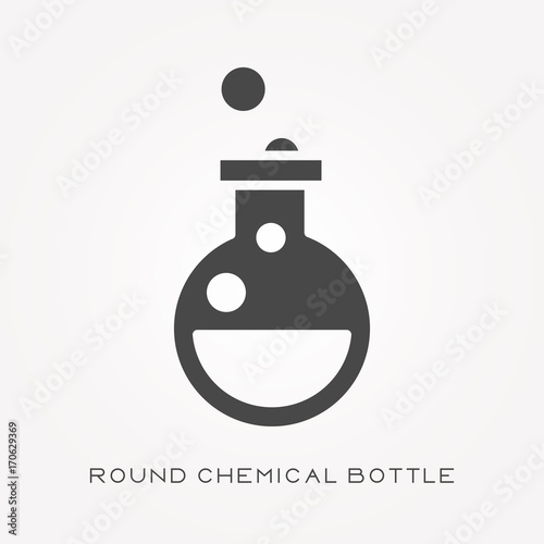 Silhouette icon round chemical bottle
