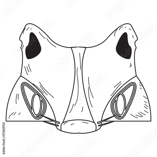 Isolated vintage halloween werewolf mask on a white backgorund, Vector illustration