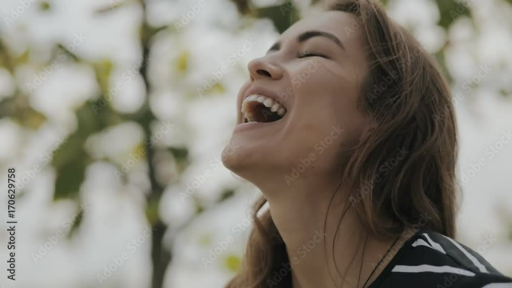 Happy woman outdoor enjoy a nature Happy woman outdoor enjoy a nature