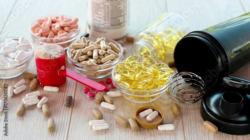 Sport supplements, dolly slider shot