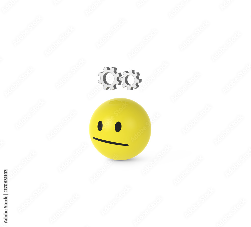  Smiley überlegt Stock-Illustration 
