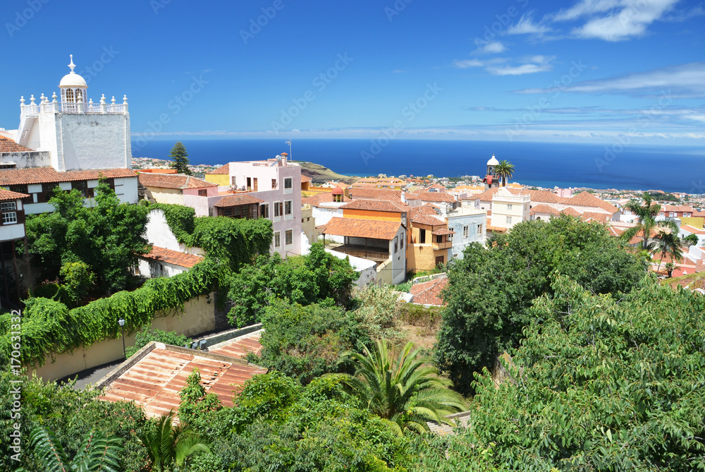 Panoramic view over the roofs of the old city of La Orotava in Tenerife