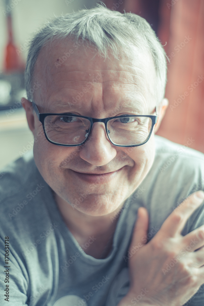 Vertical portrait of happy man with glasses Vertical portrait of happy man with glasses