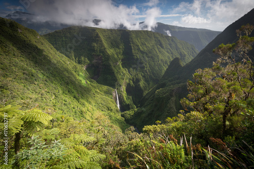 Famous Trou de Fer Waterfall, La Reunion, France photo