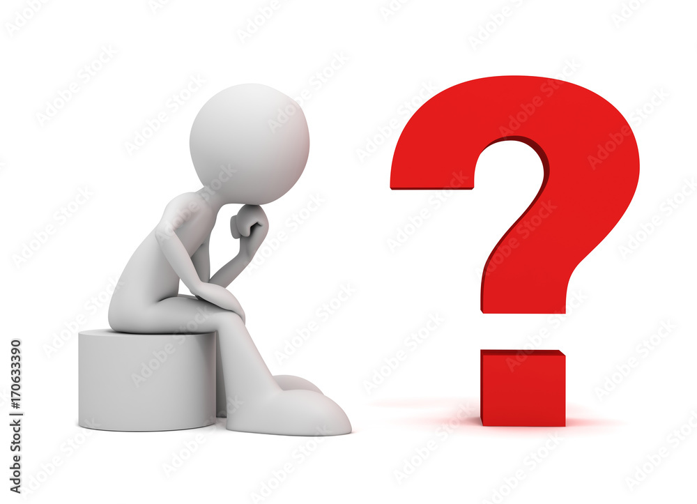 question mark and man concept 3d illustration question mark and man concept 3d illustration
