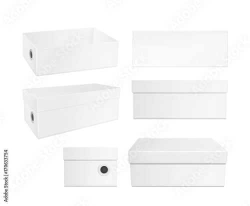 White cardboard shoe box