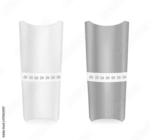 White and black cardboard packaging for sandwich
