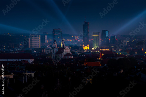 Panorama of the business centre of Vilnius city. Lithuania.