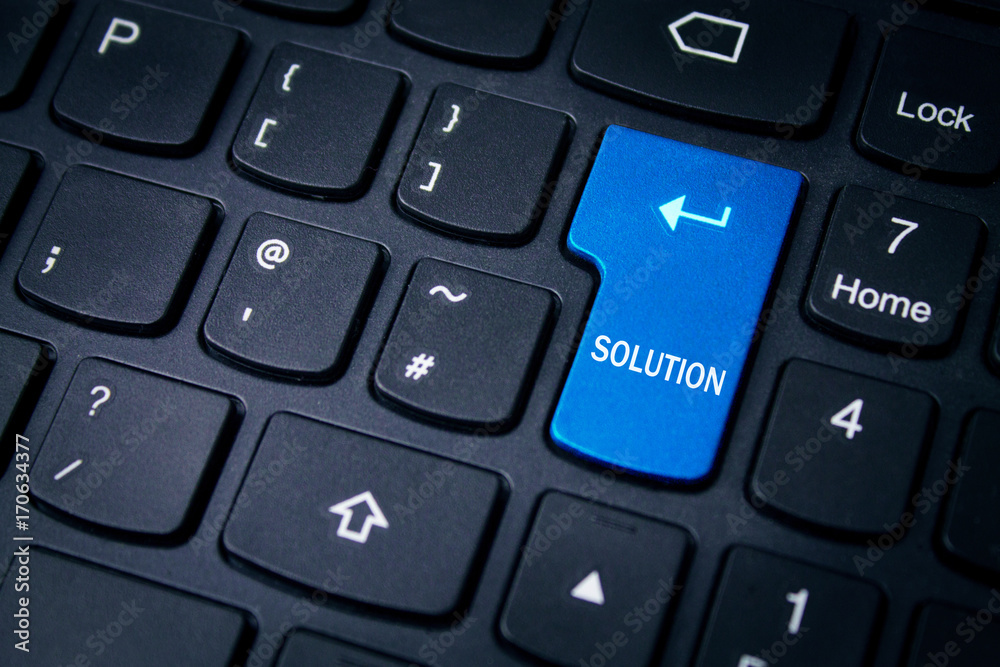 Keyboard with solution button. Keyboard with solution button.