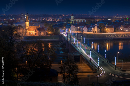Panorama of the river and town of Kaunas. Lithuania
