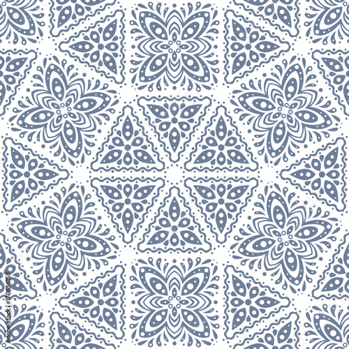 Abstract seamless pattern in vintage style. Interlocking shapes and textures.