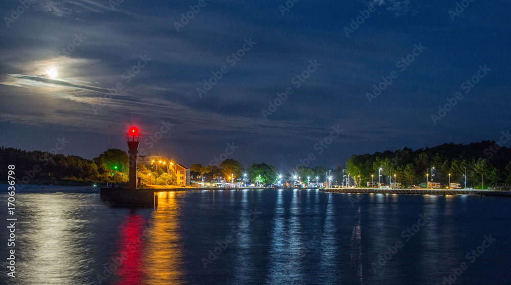 Port of the Sea at night