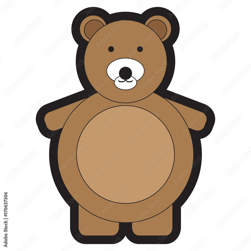 Fototapeta premium Isolated teddy bear on a white background, Vector illustration