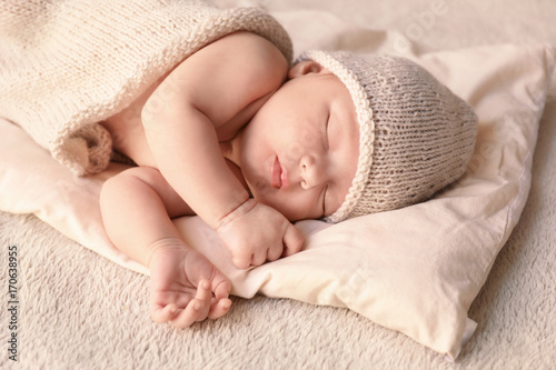 Cute little baby sleeping o...