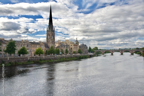 panorama of Perth city in Scotland