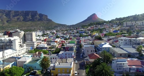 Flying over The Bo Kaap in Cape Town, South Africa