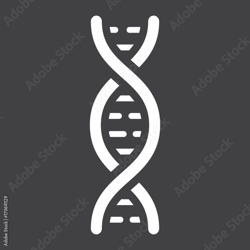 DNA glyph icon, medicine and healthcare, genetic sign vector graphics, a solid pattern on a black background, eps 10.