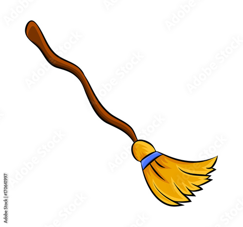 witch broom cartoon vector symbol icon design. Beautiful illustration isolated on white background