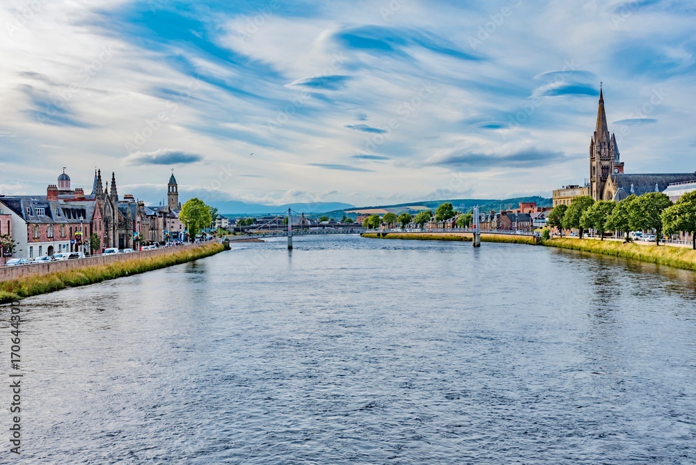 Fototapeta premium panorama of the city of Inverness in Scotland England