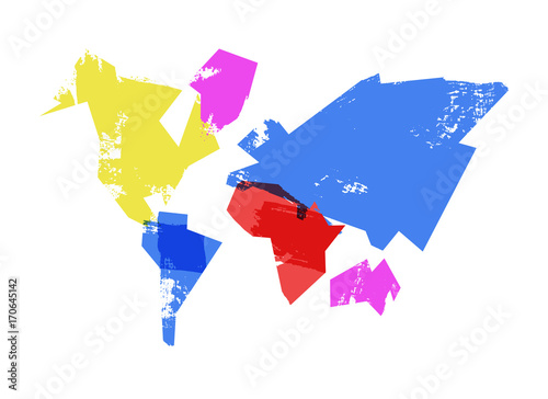 Φωτογραφία Abstract world map hand drawn concept illustration