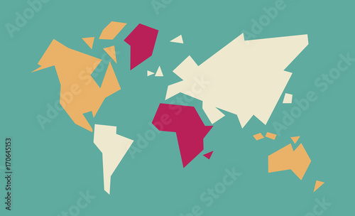 Fototapeta Naklejka Na Ścianę i Meble -  Abstract world map geometric concept illustration