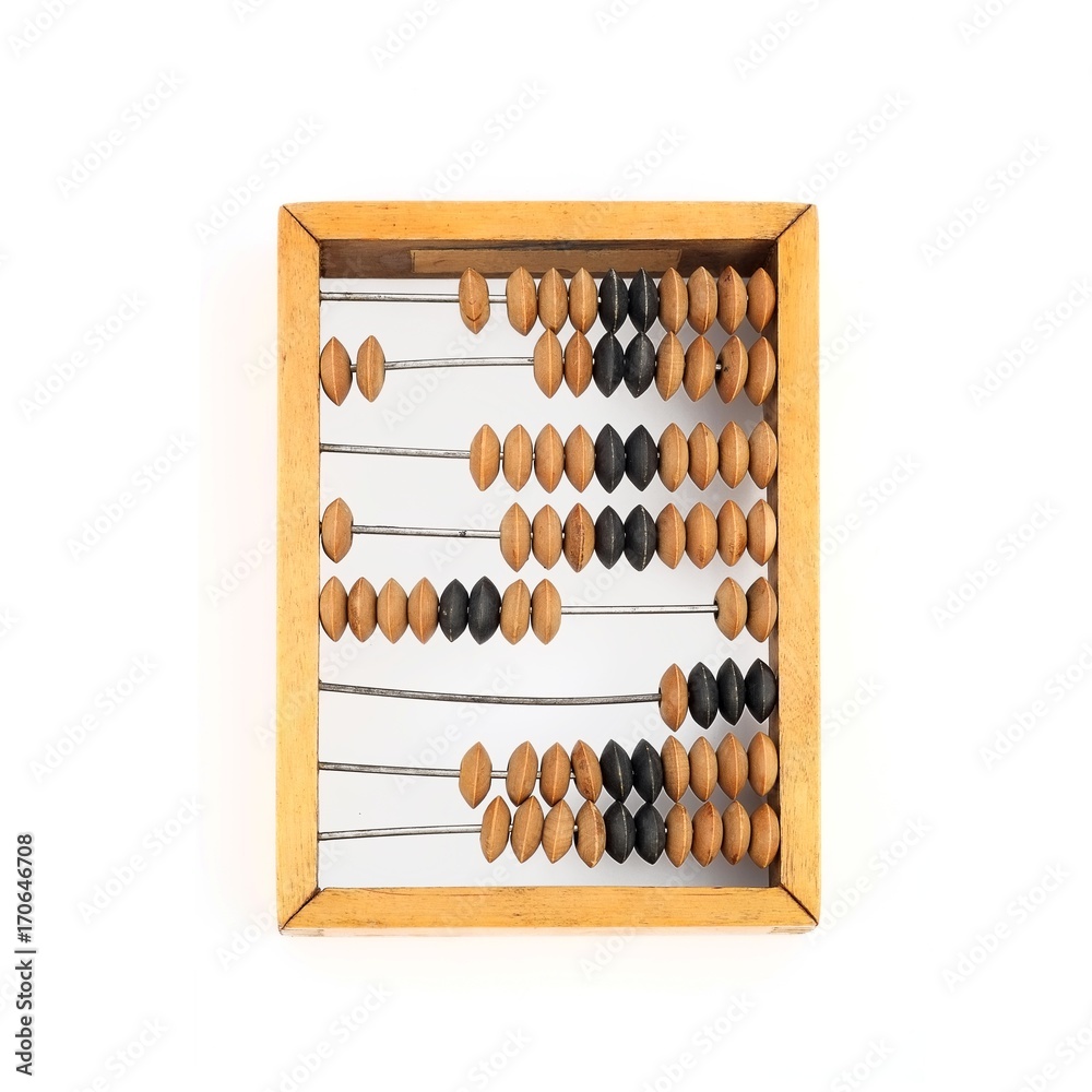 Abacus isolated on white background with number 2018 Abacus isolated on white background with number 2018