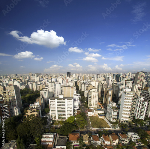 Sao Paulo, Brazil, August, 2017. Aerial view on Hospital das clinicas in Sao Paulo city © paulovilela