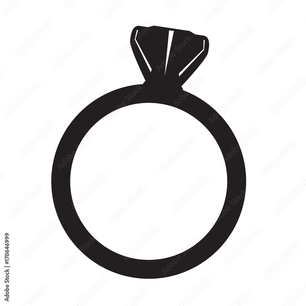 Isolated silhouette of a ring, Vector illustration Isolated silhouette of a ring, Vector illustration