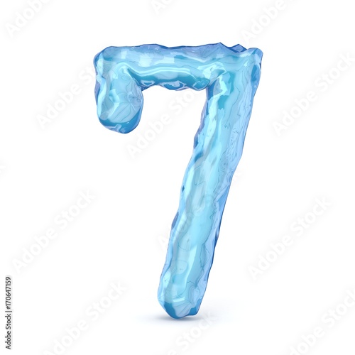 Ice font number 7 SEVEN 3D © djmilic