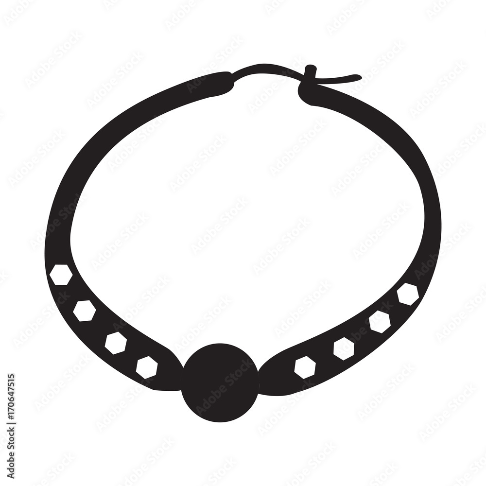 Isolated silhouette of a necklace, Vector illustration