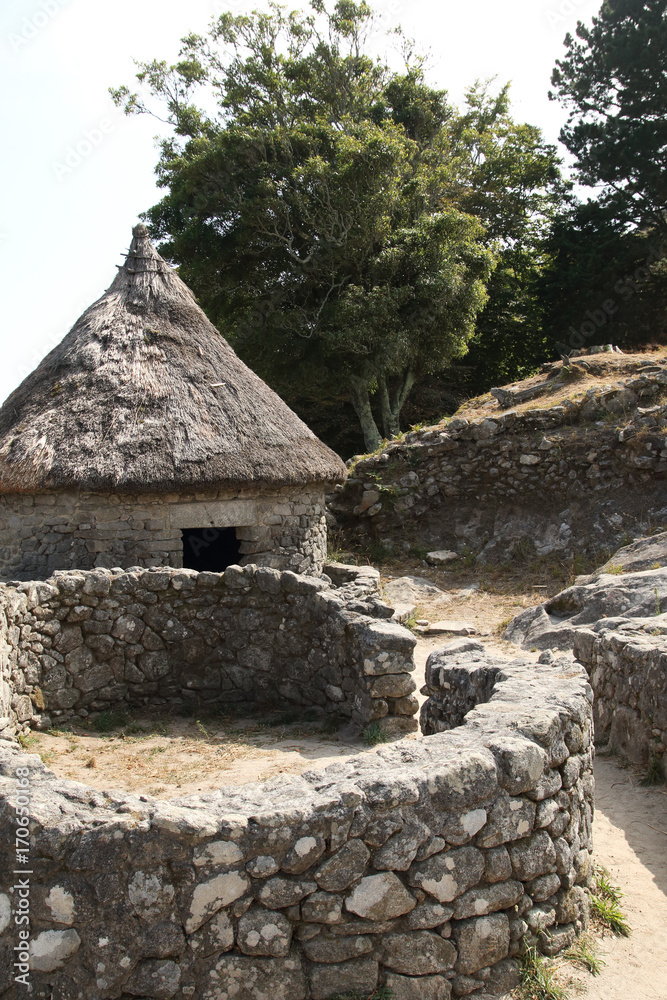 casa reconstruida de castro celta en Galicia, Spain casa reconstruida de castro celta en Galicia, Spain