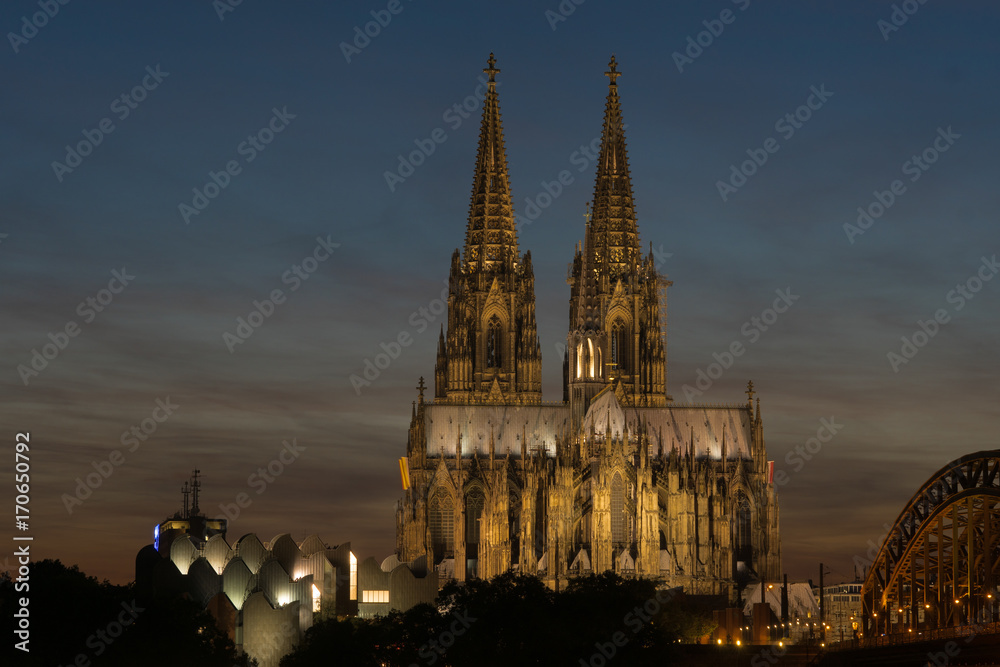 Fototapeta premium Kölner Dom Blaue Stunde