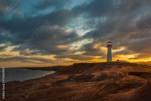 The Borgot Lighthouse on a Cloudy Morning