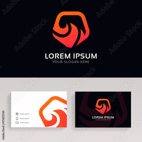Clean flame icon shield sign fire guard logo vector design.