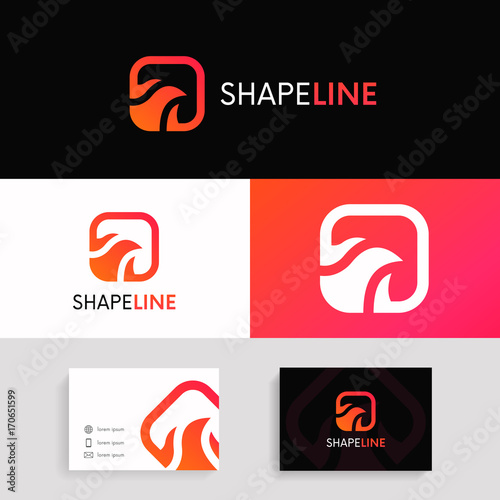 Abstract flame icon fast sign turbo logo vector design.